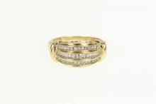 Load image into Gallery viewer, 10K Diamond Classic Tiered Statement Band Ring Yellow Gold