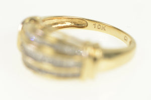 10K Diamond Classic Tiered Statement Band Ring Yellow Gold