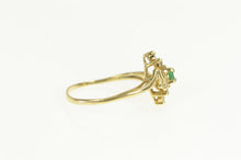 Load image into Gallery viewer, 14K Natural Emerald Diamond Cluster Bypass Ring Yellow Gold