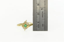 Load image into Gallery viewer, 14K Natural Emerald Diamond Cluster Bypass Ring Yellow Gold