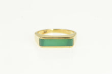 Load image into Gallery viewer, 14K Squared Aventurine Inlay Stackable Statement Ring Yellow Gold