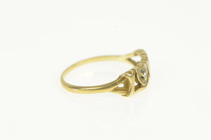 14K Love Diamond Accent Promise Valentine Heart Ring Yellow Gold