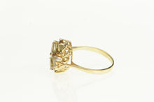 Load image into Gallery viewer, 14K Color Change Garnet Diamond Cluster Accent Ring Yellow Gold