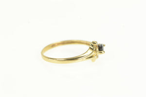10K Marquise Sapphire Diamond Accent Vintage Ring Yellow Gold