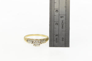 10K 1940's Classic Diamond Promise Valentine's Ring Yellow Gold