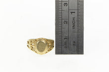 Load image into Gallery viewer, 10K Oval Monogram Signet Engravable Scroll Design Ring Yellow Gold