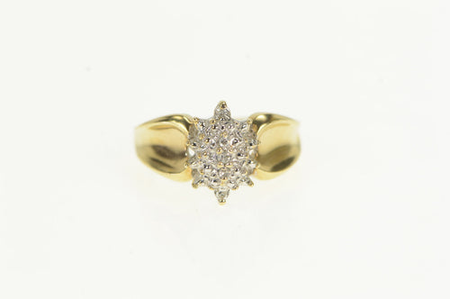 10K Marquise Diamond Vintage Cluster Statement Ring Yellow Gold