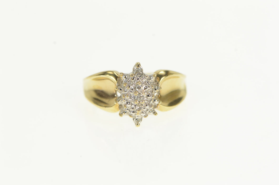 10K Marquise Diamond Vintage Cluster Statement Ring Yellow Gold