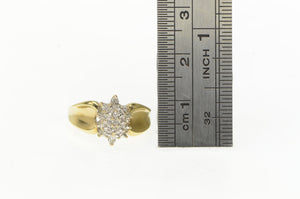 10K Marquise Diamond Vintage Cluster Statement Ring Yellow Gold