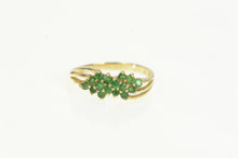 Load image into Gallery viewer, 14K Natural Emerald Cluster Statement Band Ring Yellow Gold