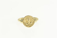 Load image into Gallery viewer, 14K Cherub Baby Angel St Raphael Protection Ring Yellow Gold