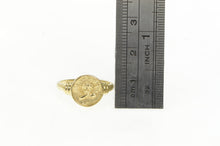 Load image into Gallery viewer, 14K Cherub Baby Angel St Raphael Protection Ring Yellow Gold