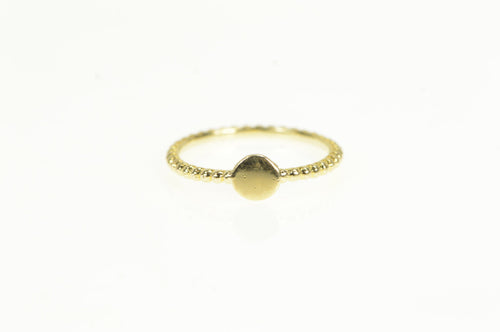 14K Round Signet Monogram Initial Engravable Ring Yellow Gold