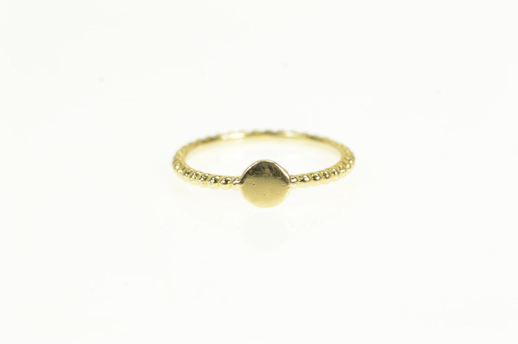 14K Round Signet Monogram Initial Engravable Ring Yellow Gold