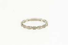 Load image into Gallery viewer, 14K Diamond Milgrain Granulated Wedding Band Ring White Gold