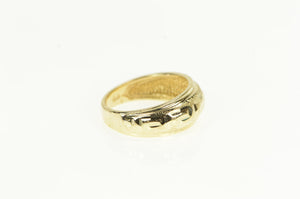 14K Domed Greek Wave Pattern Graduated Ring Yellow Gold