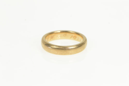 14K 1910's Victorian Classic 4.0mm Wedding Band Ring Yellow Gold
