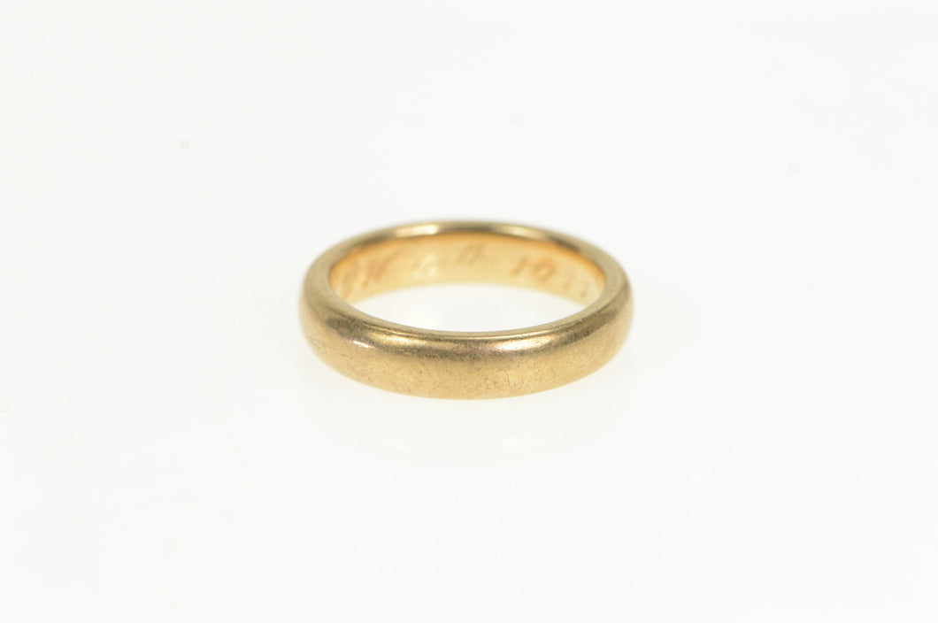 14K 1910's Victorian Classic 4.0mm Wedding Band Ring Yellow Gold