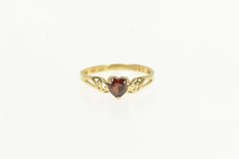 Load image into Gallery viewer, 10K Heart Cut Garnet Valentine Romantic Love Ring Yellow Gold