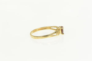 10K Heart Cut Garnet Valentine Romantic Love Ring Yellow Gold