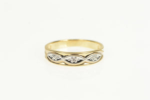 10K Retro Diamond Vintage Classic Wedding Band Ring Yellow Gold