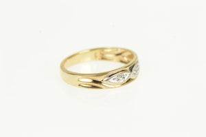 10K Retro Diamond Vintage Classic Wedding Band Ring Yellow Gold