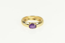 Load image into Gallery viewer, 14K Vintage Oval Amethyst Solitaire Statement Ring Yellow Gold