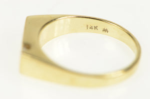14K Black Onyx Diamond Squared Vintage Ring Yellow Gold