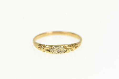 14K 1940's Classic Diamond Statement Band Ring Yellow Gold
