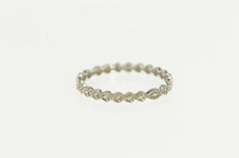 Load image into Gallery viewer, 14K Diamond Milgrain Granulated Wedding Band Ring White Gold