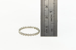 14K Diamond Milgrain Granulated Wedding Band Ring White Gold