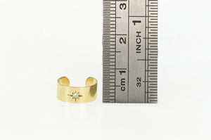 14K Diamond Inset North Star Open Back Toe Ring Yellow Gold