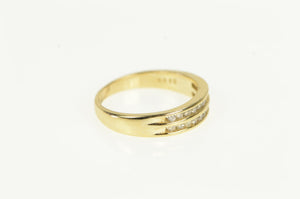 10K Diamond Tiered Channel Wedding Band Ring Yellow Gold