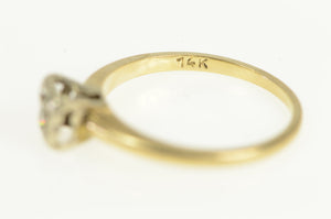 14K 1940's Diamond Solitaire Classic Promise Ring Yellow Gold