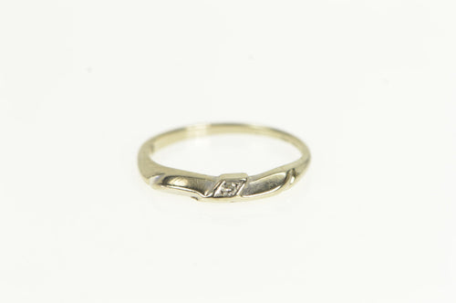 14K 1950's Vintage Classic Diamond Wedding Ring White Gold