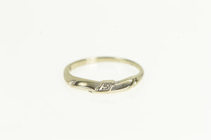 14K 1950's Vintage Classic Diamond Wedding Ring White Gold