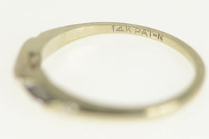 14K 1950's Vintage Classic Diamond Wedding Ring White Gold