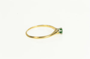14K Victorian Sim. Emerald Classic Simple Ring Yellow Gold