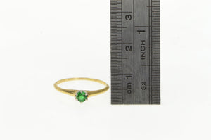 14K Victorian Sim. Emerald Classic Simple Ring Yellow Gold