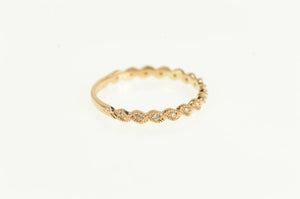 14K Diamond Twist Milgrain Design Statement Ring Rose Gold