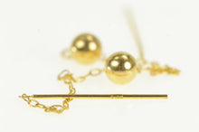 Load image into Gallery viewer, 10K Round Ball Dangle Chain Through Ear Earrings Yellow Gold
