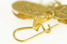 Load image into Gallery viewer, 18K Ancient Egyptian Scarab Beetle Symbol Dangle Earrings Yellow Gold