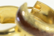 Load image into Gallery viewer, 14K Cheetah Leopard Print 21mm Vintage Hoop Earrings Yellow Gold