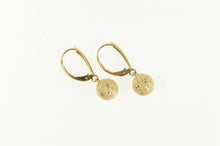 Load image into Gallery viewer, 14K Textured Sparkle Ball Dangle Vintage Lever Back Earrings Yellow Gold