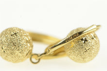 Load image into Gallery viewer, 14K Textured Sparkle Ball Dangle Vintage Lever Back Earrings Yellow Gold