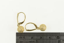 Load image into Gallery viewer, 14K Textured Sparkle Ball Dangle Vintage Lever Back Earrings Yellow Gold