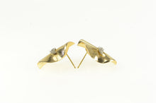 Load image into Gallery viewer, 14K Curvy Ribbon Diamond Vintage 1960&#39;s Round Earrings Yellow Gold