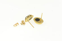 Load image into Gallery viewer, 10K Oval Opal Chip Inlay Doublet Vintage Stud Earrings Yellow Gold