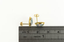 Load image into Gallery viewer, 10K Oval Opal Chip Inlay Doublet Vintage Stud Earrings Yellow Gold
