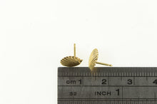 Load image into Gallery viewer, 14K Scallop Sea Shell Ocean Motif Stud Earrings Yellow Gold